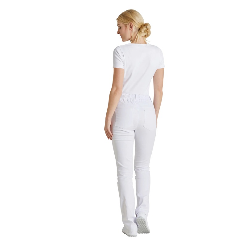 Unisex pull on buks, hvid, 64/33/3% PES/CO/EOL, Kentaur, fra XS til 2XL (1 stk.)