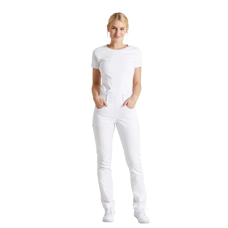 Unisex pull on buks, hvid, 64/33/3% PES/CO/EOL, Kentaur, fra XS til 2XL (1 stk.)