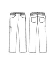 Unisex pull on buks, hvid, 64/33/3% PES/CO/EOL, Kentaur, fra XS til 2XL (1 stk.)