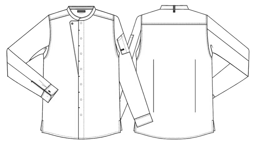 Kokke-/servicejakke, langærmet, sort, 65/35% rPES/CO, Kentaur, fra 2XS til 2XL (1 stk.)
