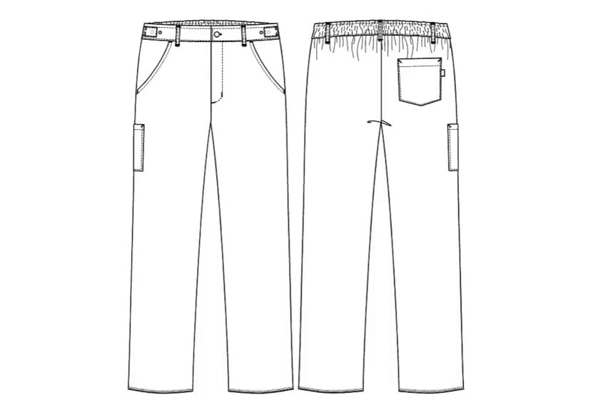Unisex buks, hvid, 50/50% CLY/PES, Kentaur, fra XS til 2XL (1 stk.)