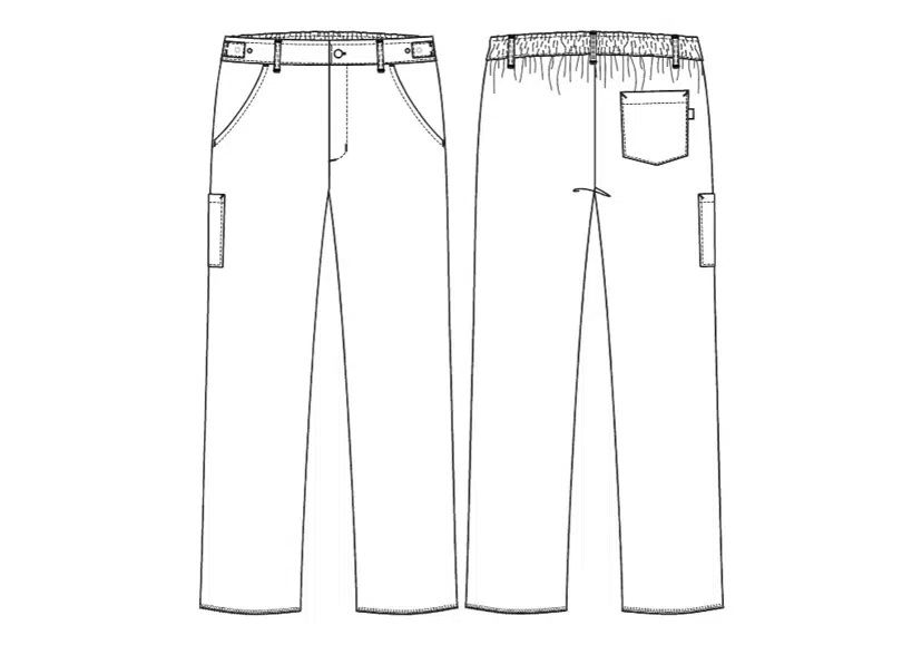 Unisex buks, hvid, 50/50% CLY/PES, Kentaur, fra XS til 2XL (1 stk.)