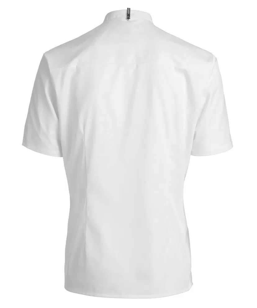 Kokke-/serviceskjorte, korte ærmer, hvid, 65/35% rPES/CO, Kentaur, fra XS til 2XL (1 stk.)