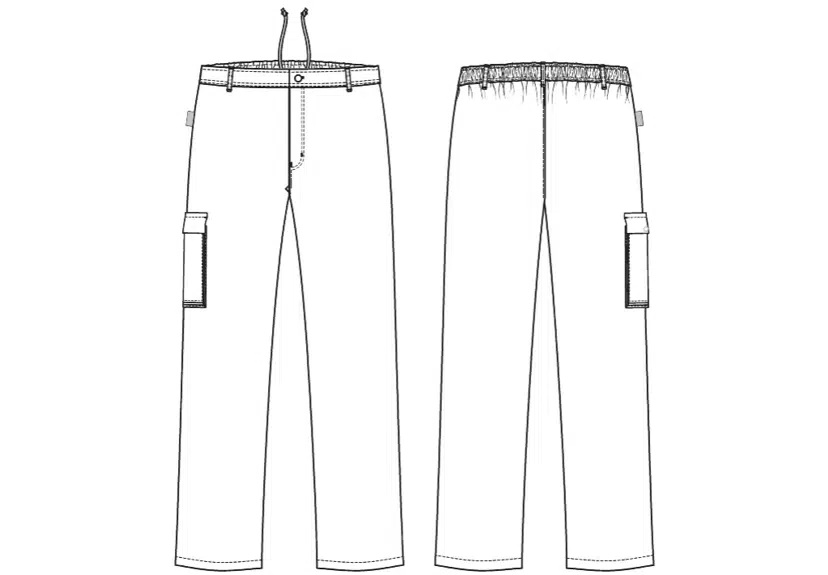 Unisex buks m/lårlomme, sort, 65/35% PES/CO, Kentaur, fra XS til 2XL (1 stk.)