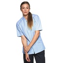 Unisex funktionsskjorte, blå/hvid strib, 60/40% CO/PES, Kentaur, fra XS til 2XL (1 stk.)