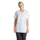 Unisex skjorte V-hals, hvid, 50/50% CLY/PES, Kentaur, fra 2XS til 2XL (1 stk.)
