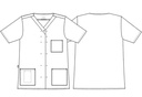 Unisex skjorte V-hals, hvid, 50/50% CLY/PES, Kentaur, fra 2XS til 2XL (1 stk.)