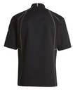 Unisex kokke-/tjenerjakke, sort m. grå flatlock, 65/35% rPES/CO, Kentaur, fra 2XS til 2XL (1 stk.)