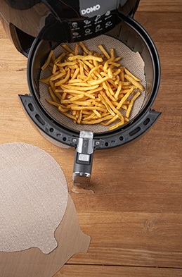 Airfryer bagepapir, genanvendelig, Ø25,5 cm, NoStik, (1 sæt á 2 stk.)