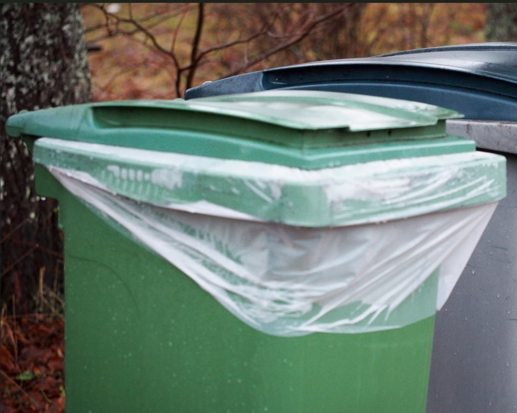 Containersække, 240 l, Transparent, Genanvendt LDPE, 65+50x140 cm, 40 my (10 ruller á 10 stk, 100 stk.)
