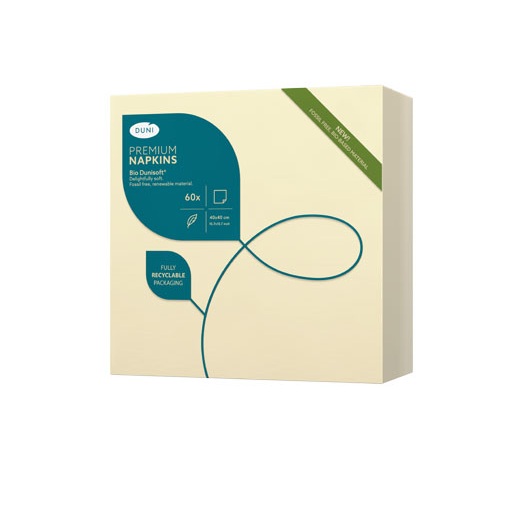 Middagsserviet, Dunisoft, 40x40cm, bio, Cream, Duni, (360 stk.)