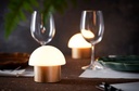 LED lampe, Duni, Brother, bambus, 10,5xØ11cm, hvid, Duni, (4 stk.)