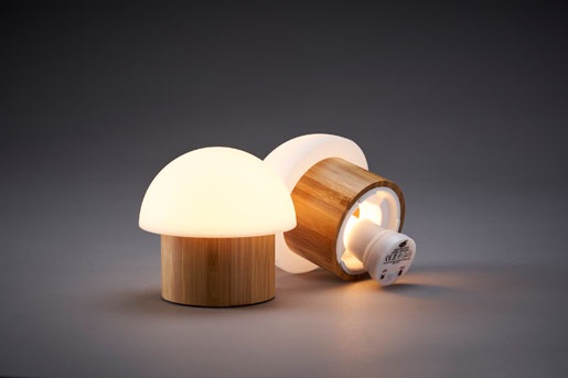 LED lampe, Duni, Brother, bambus, 10,5xØ11cm, hvid, Duni, (4 stk.)