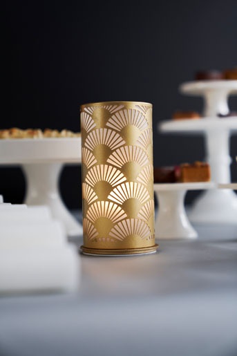 Lysestage, metal, 140x75mm, Peacock guld, Duni, (4 stk.)