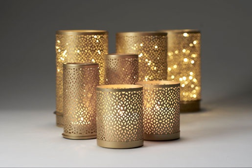 Lysestage, metal, 100x80mm, Bliss guld, Duni, (4 stk.)