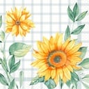 Frokostserviet, 3-lags, 33x33cm, "Sunflower day", Duni, (500 stk.)