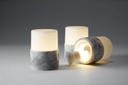 Lysestage, LED holder, Marble, 105x75mm, "Bright", Duni, (4 stk.)