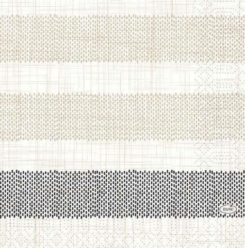 Serviet, 3-lags, 33x33cm, Rigato sort, Duni, (500 stk.)