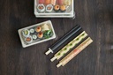 Sushibakke, bagasse/PLA, slim, lang udgave, til 6-8 stk, Duni, (400 stk.)