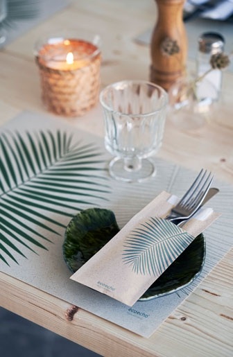 Dækkeserviet, Grass, 30x40cm, Leaf, Duni, (1000 stk.)
