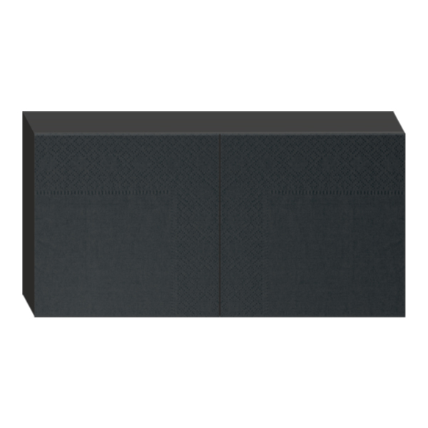 Kaffeserviet, 2-lags, 1/4 fold, 24x24cm, sort, nyfiber, 12 pakker á 200 stk. (2.400 stk.)