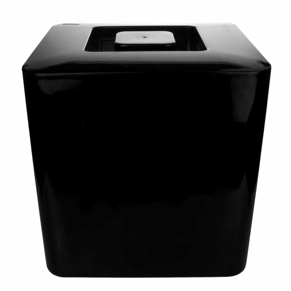 Isspand med låg, 10 ltr, 25x24cm, firkantet, plastik, sort, (1 stk.)