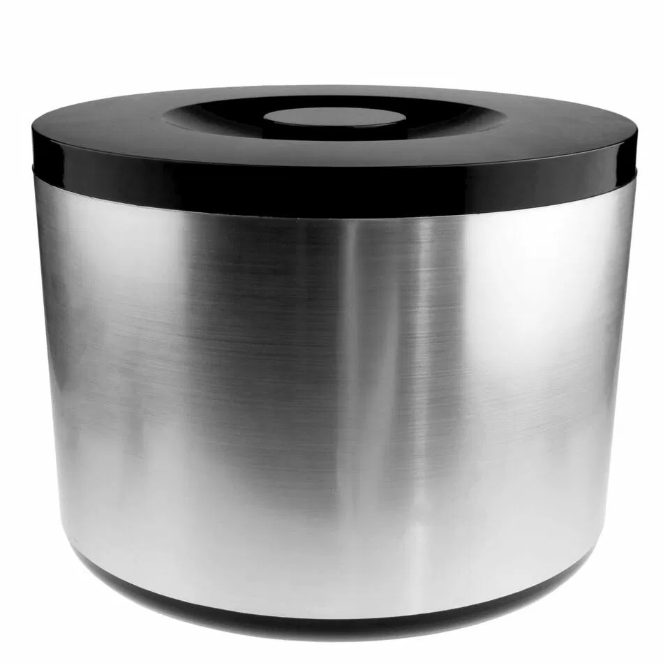 Isspand med låg, 10 ltr, Ø29,3x22cm, børstet alu, sølv, (1 stk.)