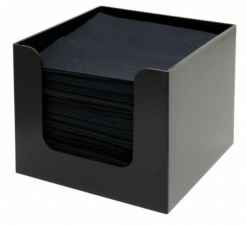 Servietholder, plastik, blanksort, 13,8x13,8x10,2cm, Beaumont, (1 stk.)