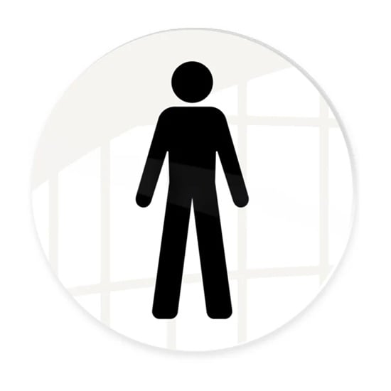 Rundt toiletskilt, herretoilet, Ø10 cm, Securit, flere farver, (1 stk.)