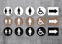 Handicap toiletskilt, Ø10 cm, aluminium, Securit, flere farver, (1 stk.)