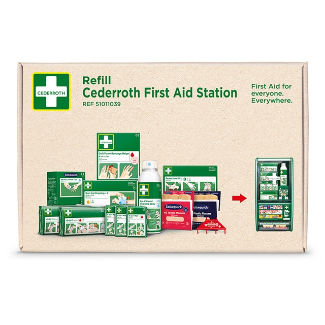 Komplet refill til førstehjælpsstation (51011026), Cederroth 51011039, (1 stk.)