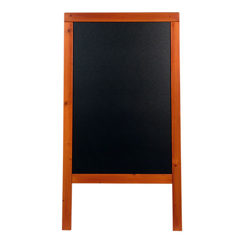 A-skilt / gadeskilt til kridtmakere, Securit, Woody, stor: 125x69 cm, fyrretræ/PP, mahognifarvet/sort, (1 stk.)