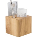 Regningholder i massivt træ, Securit® CUBE, 7x8x8 cm, teak, natur, (1 stk.)