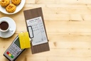 Clipboard regningsholder, Securit® WALNUT, 33x23x2,2 cm, lakeret valnøddetræ, (1 stk.)