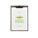 Clipboard menuholder, Securit® WALNUT, A4, lakeret valnøddetræ, (1 stk.)