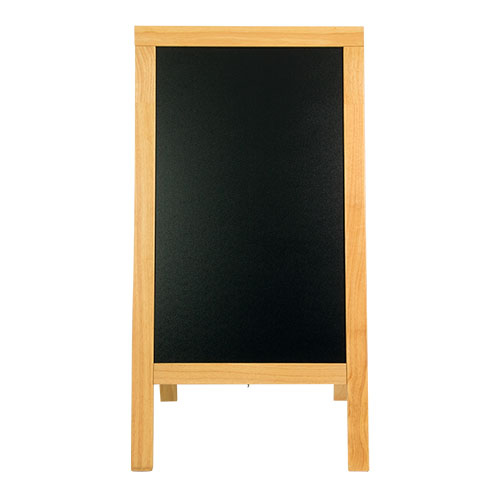A-skilt / gadeskilt til kridtmakere, Securit, DELUXE, stort:139x71,5 cm, gummitræ/PP, bøgefarvet/sort, (1 stk.)