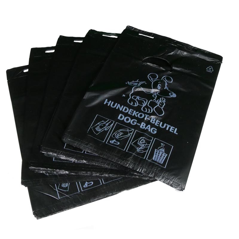 Hundeposer, "høm høm" , GS-Basic, 20x33 (+4cm) cm, sorte, 10-20% recycled HDPE, (40x50 stk/blok, 2.000 stk.)