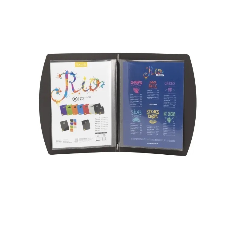 Menuomslag, Securit® RIO, A5, PP, sort, (1 stk.)
