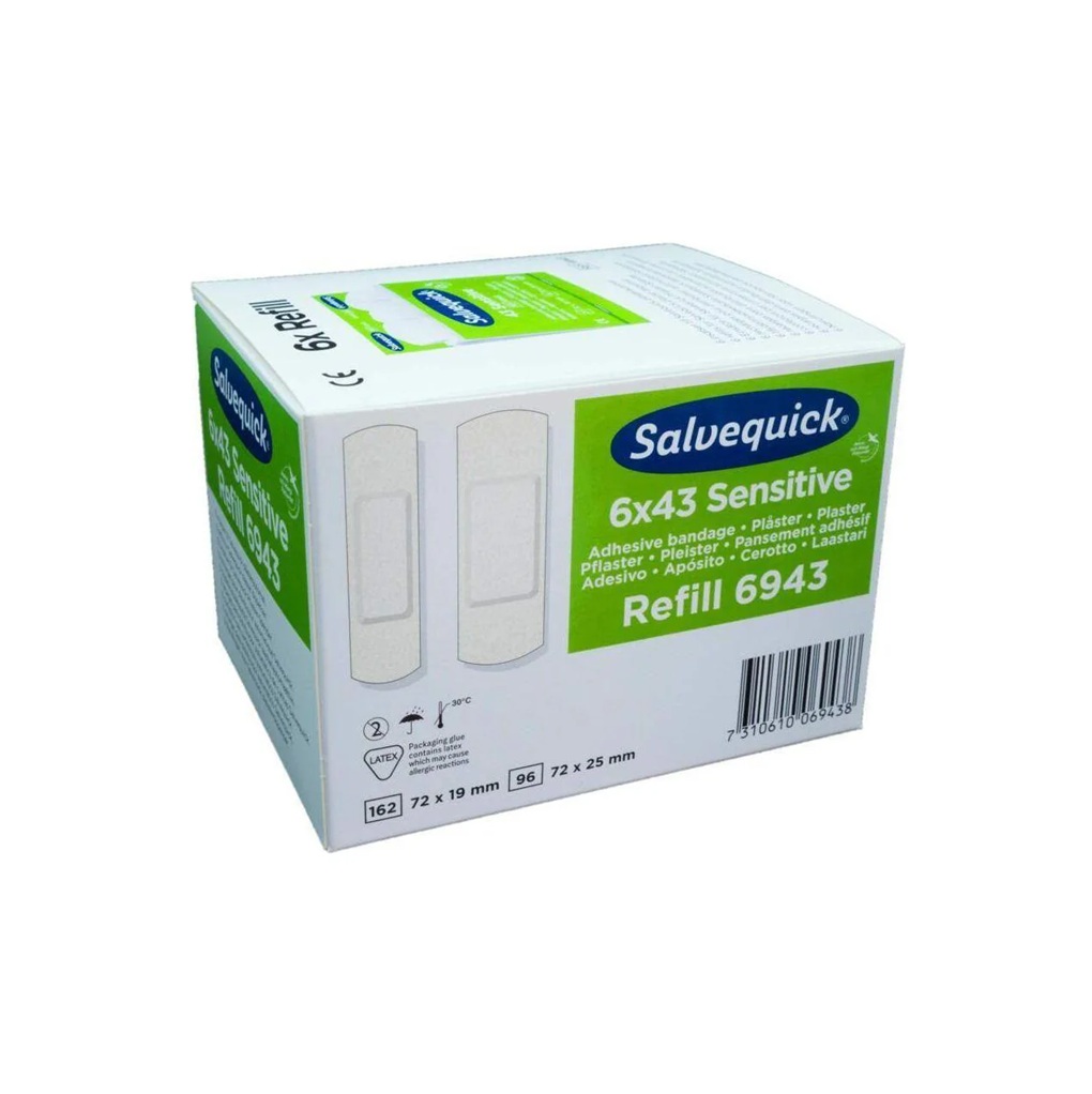 Non-Woven plaster, Salvequick Sensitive, Cederroth 6943, (6x43 stk)
