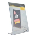 Borddisplay L-skilt, Securit, A4, akryl, klar transparent, (1 stk.)