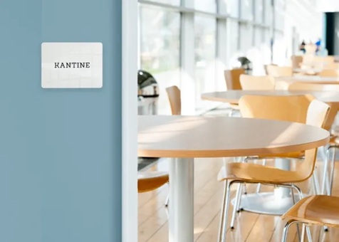 Kantine skilt, 12x9 cm, aluminium, Securit, flere farver, (1 stk.)