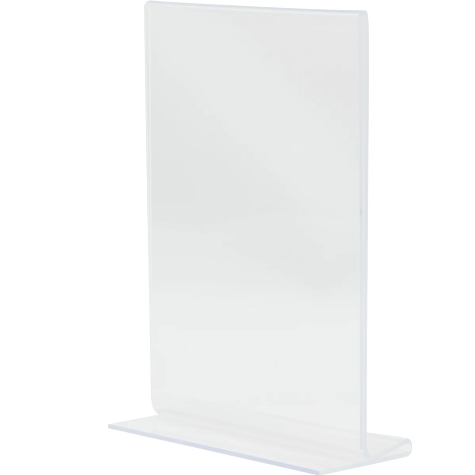 Borddisplay T-skilt, Securit®, A6, akryl, klar transparent, (1 stk.)