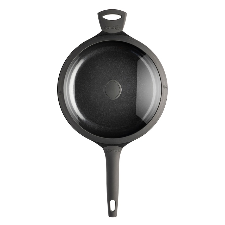 Wok pande med låg, Ø30 cm, PFAS-fri keramisk non-stick, SOLA Ceramic Deluxe, (1 stk.)