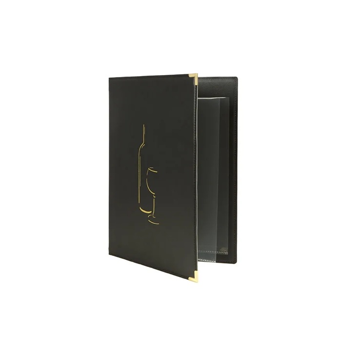Menuomslag VIN, Securit®CLASSIC, A4, PU, sort, (1 stk.)