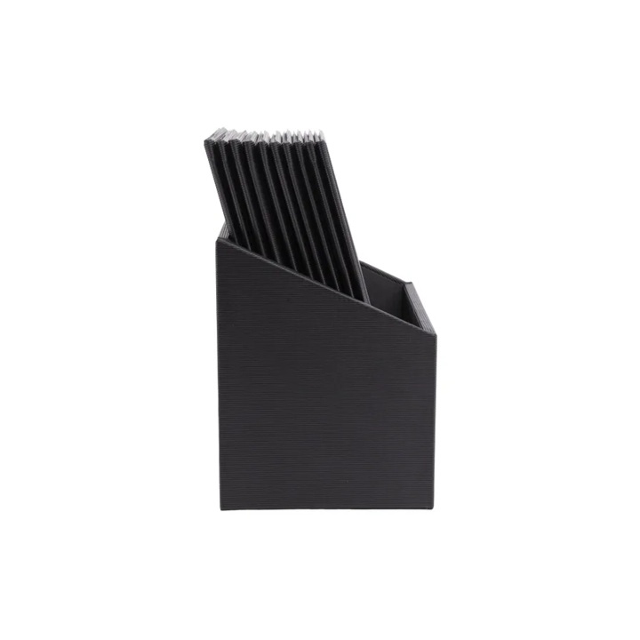 Menuomslag i boks, A4, til 20 sider, Securit® ESSENTIAL, PVC, sort, (10 stk.)