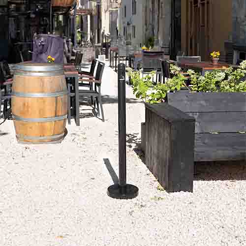Askestander stolpe (uden fod), Securit, Smoker Pole, 100xØ6 cm, rustfrit stål, sort, (1 stk.)