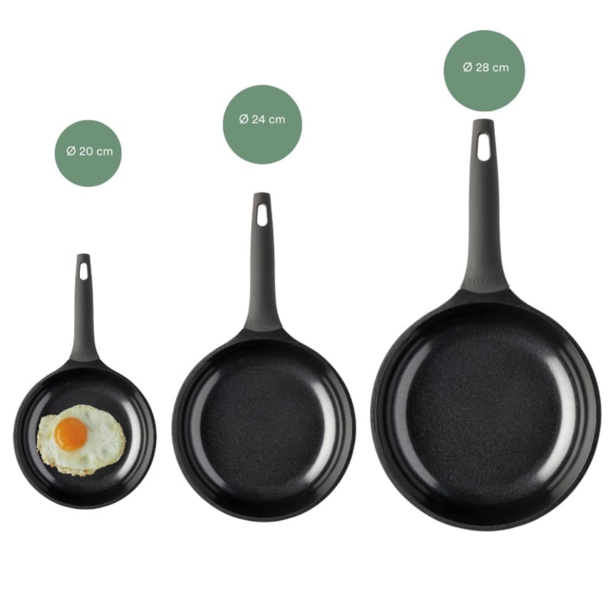 Stegepande, Ø24 cm, PFAS-fri keramisk non-stick, SOLA Ceramic Deluxe, (1 stk.)