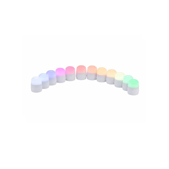 LED lys, flerfarvet, genopladelig, m/ fjernbetjening, Securit, (12 stk.)