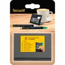 Bordskilt, L-formet, Securit, A8, akryl, sort, (5 stk.)