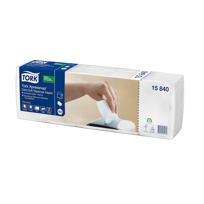 15840 Tork Xpressnap® Extra Soft Serviet, Hvid